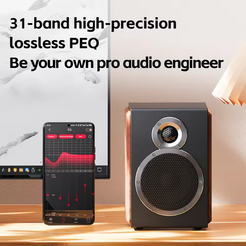 FiiO SA1, High-Fidelity Desktop Active Speaker: with 31 high-precision lossless PEQ, 3.5-inch Wood Fiber Woofer (SA1)