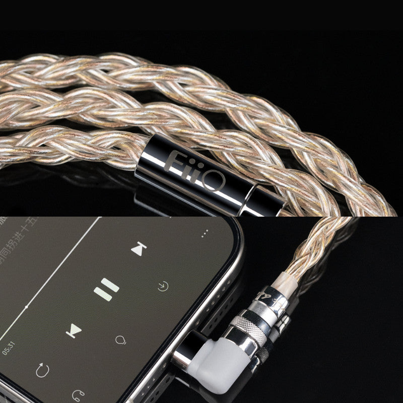 FiiO LC-RE Pro 2025, Upgrade Cable: Gold-Silver-Copper Hybrid MMCX Interchangeable Plug 3.5mm 4.4mm Type C (LCRE Pro)