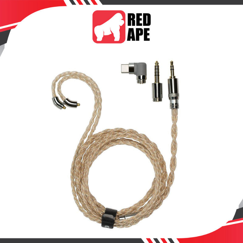 FiiO LC-RE Pro 2025, Upgrade Cable: Gold-Silver-Copper Hybrid MMCX Interchangeable Plug 3.5mm 4.4mm Type C (LCRE Pro)