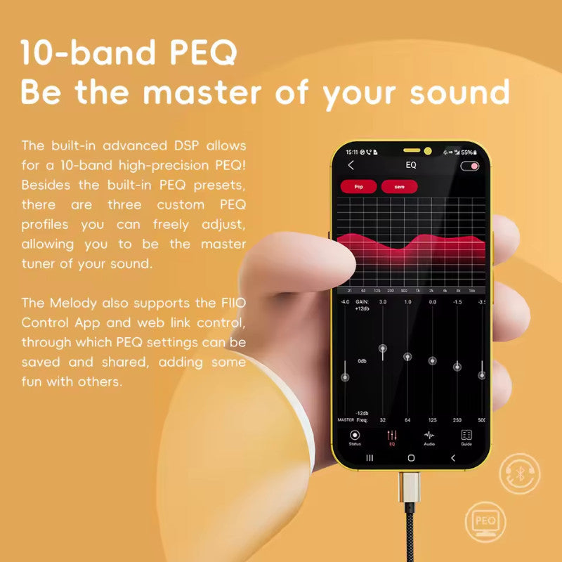 Fiio Snowsky Melody, DAC and Amplifier: Portable Dual CS43131 Dongle DAC/AMP with PEQ and Wood Desig (Snow Sky Melody)