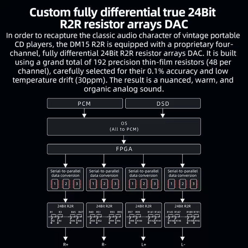 FiiO DM15 R2R, Portable Stereo CD Player: 5-Core Architecture 24Bit R2R High-Power Output CD Ripper Music Player