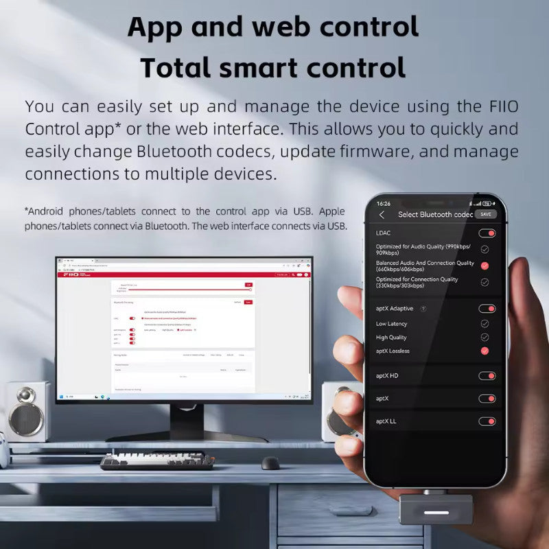 FiiO Air Link, Bluetooth Transmitter: Qualcomm QCC5181 Chip Bluetooth 6.0 Transmitter aptX Lossless LDAC (AirLink)