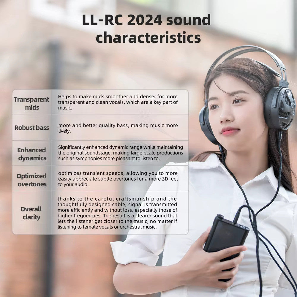 FiiO LL-RC 2024, Headphone Upgrade Cable: Furukawa Copper Balanced Dual 3.5mm Interconnect Cable (Fiio LLRC LL RC 2024)