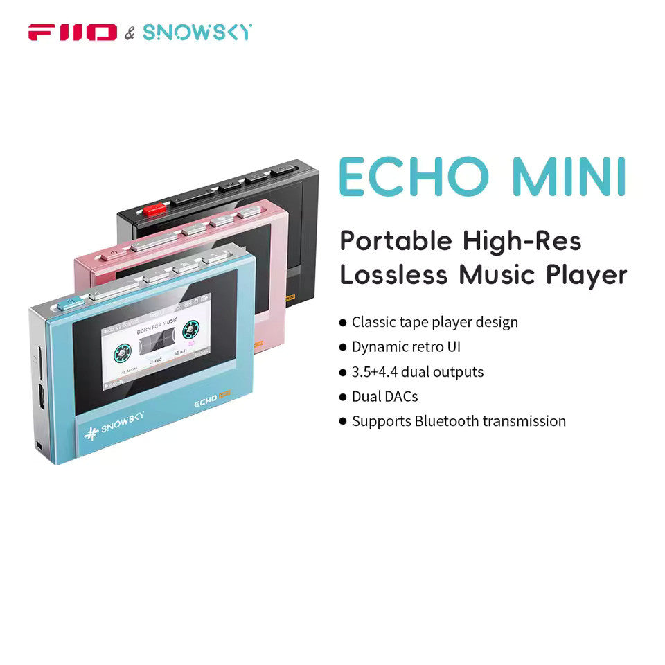 Snow Sky Echo Mini: HiFi Bluetooth MP3 Music Player, 15 Hours Playback, 3.5mm/4.4mm Headphone Outputs (FiiO Echo Mini)
