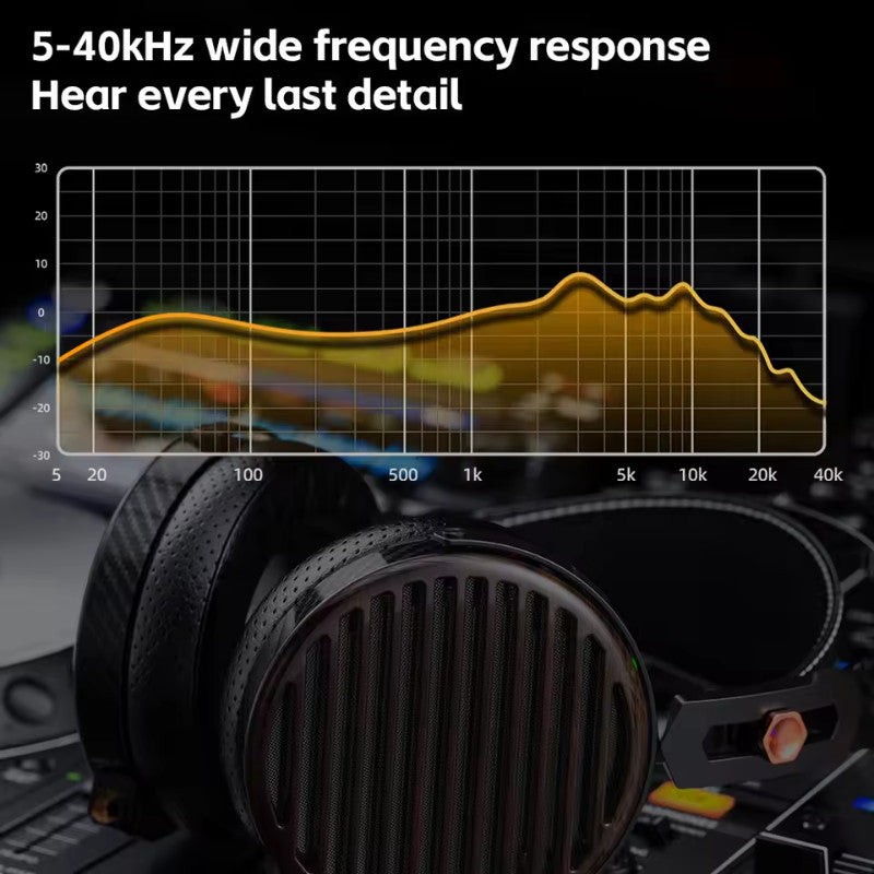 FiiO FT7, Open-Back Planar Magnetic Headphones: Flagship 1μm ultra-thin 106mm Gold Diaphragm, Carbon Fiber Build (FT 7)
