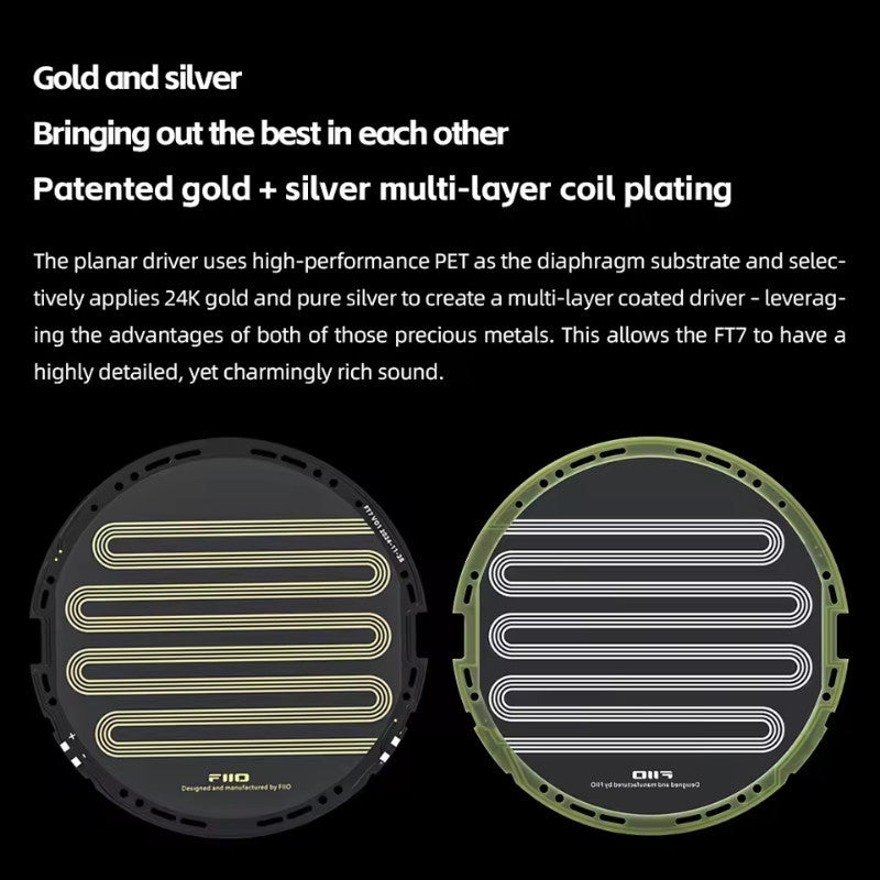 FiiO FT7, Open-Back Planar Magnetic Headphones: Flagship 1μm ultra-thin 106mm Gold Diaphragm, Carbon Fiber Build (FT 7)