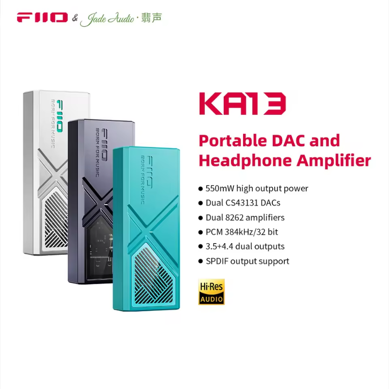 FiiO KA13, DAC and Amplifier: Dual CS43131 Portable 550mW High-Performance Desktop-Level Dongle DAC/AMP (KA 13)