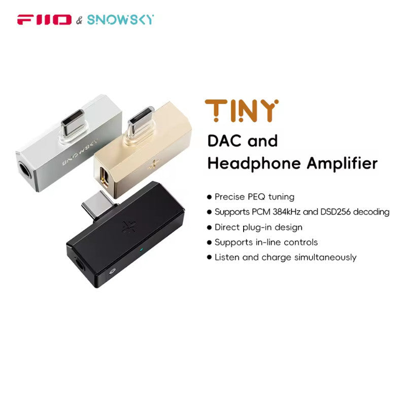 FiiO SnowSky Tiny A / B, DAC and Amplifier: Dongle Portable Hi-Res DAC/AMP with 10-Band PEQ (Tiny)