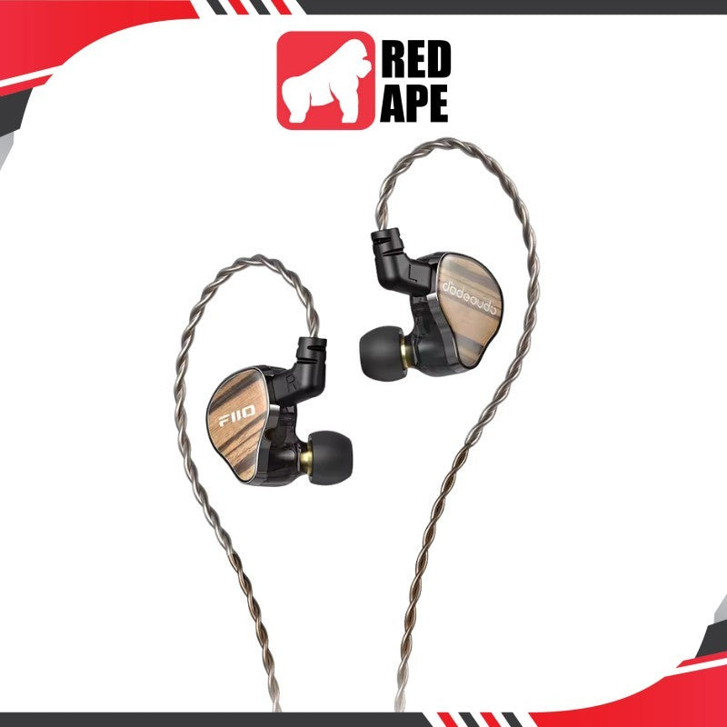 FiiO JH13, In-Ear Monitors: 10mm Dynamic + 2BA Hybrid Driver Hi-Res Audio Certified Zebrawood Faceplates Earphones IEM