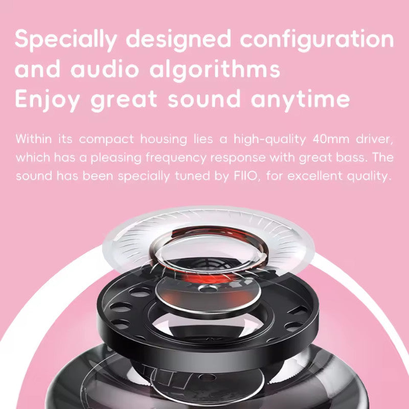 FiiO Snow Sky Anytime, On-Ear Wireless Headphone: Y2K Design Bluetooth 5.4 Noise Cancelling Headphone with 58H Playtime