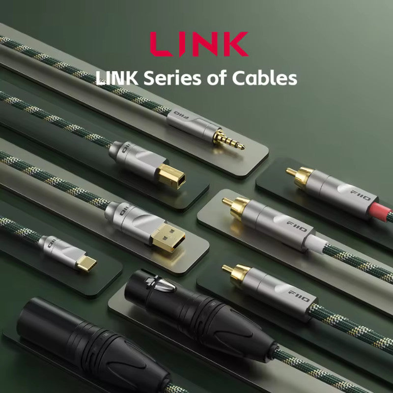 FiiO LINK, HiFi Audio Cable: Silver-Plated Monocrystalline Copper with Dual-Layer Shielding (FiiO LINK Cable)