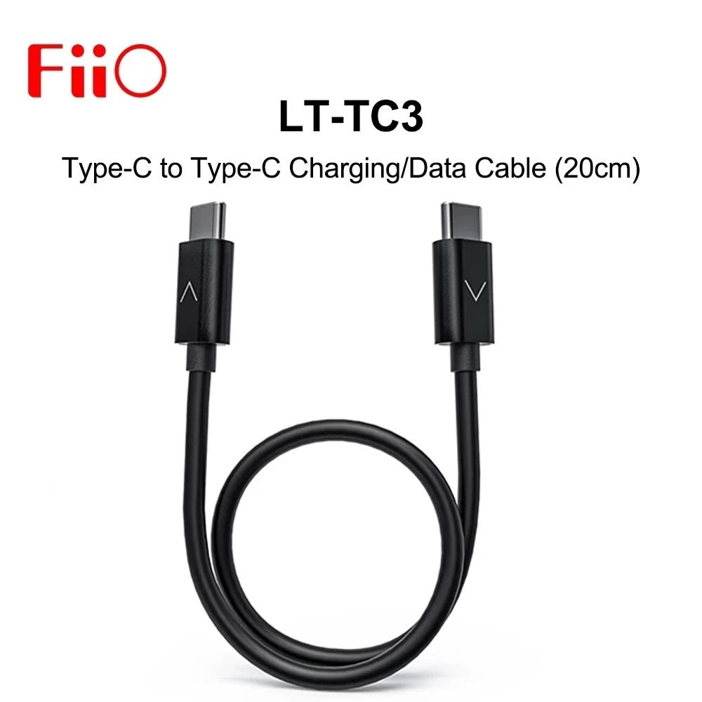 FiiO LT-LT3 or LT-TC3, Type C to Type C or LT Audio Cable: USB Data Charging Cable (LTLT3, LTTC3)