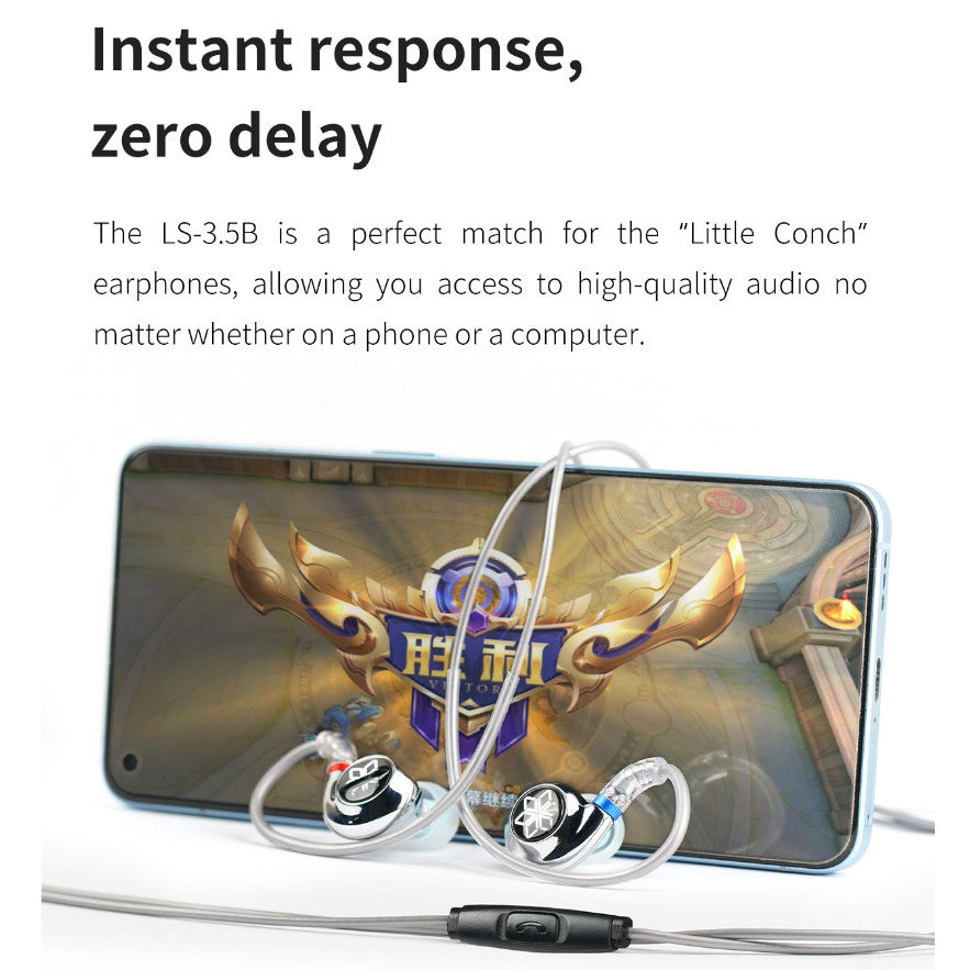 FiiO LS-3.5B, 0.78 Dual Pin Cable with Mic: 2pin 0.78 or 0.75mm Earphone/ Headphone Cable (LS3.5B, LS 3.5B)