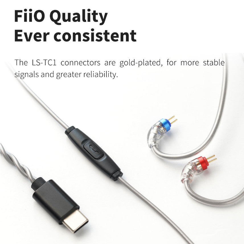 FiiO LS-TC1, In-Ear Monitors Upgrade Cable with Microphone: Type-C to 0.78mm 2-Pin, IEM Replacement Cable (LS TC1)