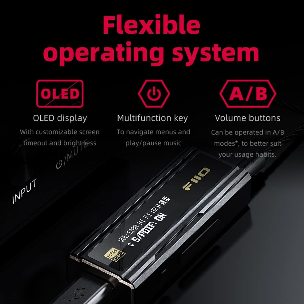 FiiO KA5, Portable DAC and Amplifier: with 3.5, 4.4 and Optical Outputs DAC/AMP (KA 5)