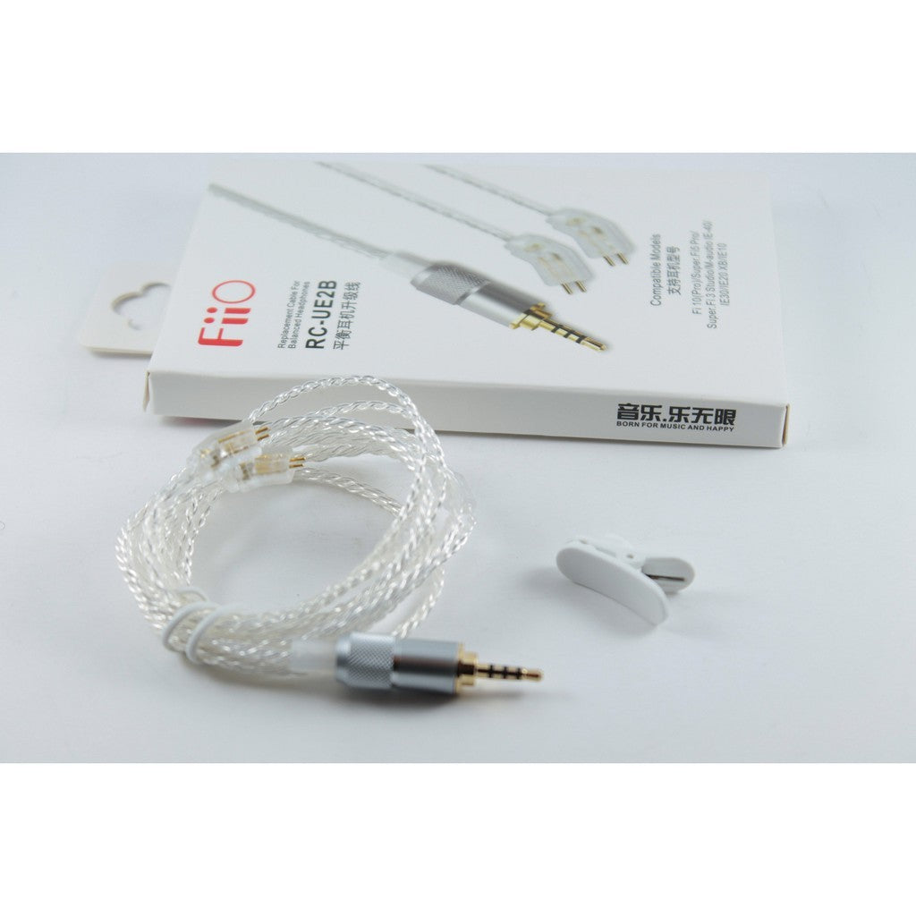 FiiO RC-78B or RC-UE2B In-Ear Monitors Replacement Cable: 0.78MM 2.5MM Dual Pin Silver-Plated IEM Cable (RC 78B UE 2B)