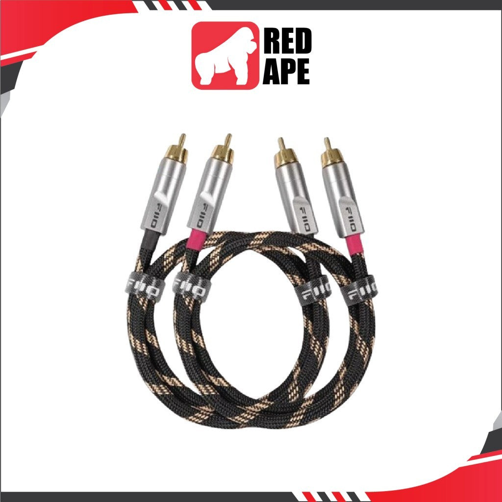 FiiO LR-RCA4, Dual RCA Audio Cable: 5N Silver-plated Pure Copper Analog Audio Cable (LRRCA4 LR RCA 4)