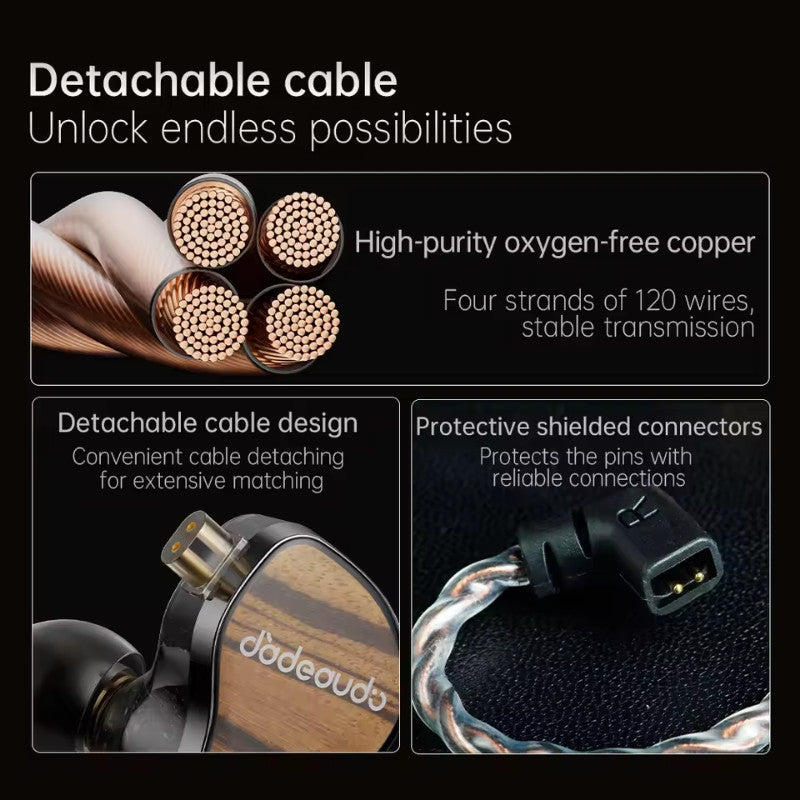 FiiO JH13, In-Ear Monitors: 10mm Dynamic + 2BA Hybrid Driver Hi-Res Audio Certified Zebrawood Faceplates Earphones IEM