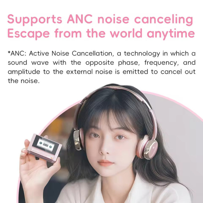 FiiO Snow Sky Anytime, On-Ear Wireless Headphone: Y2K Design Bluetooth 5.4 Noise Cancelling Headphone with 58H Playtime