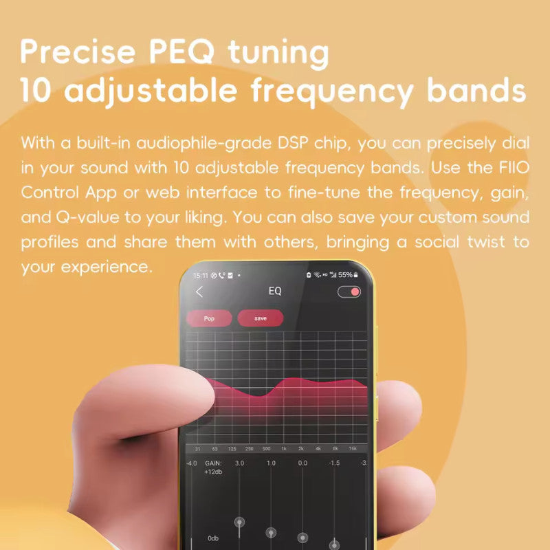 FiiO SnowSky Tiny A / B, DAC and Amplifier: Dongle Portable Hi-Res DAC/AMP with 10-Band PEQ (Tiny)