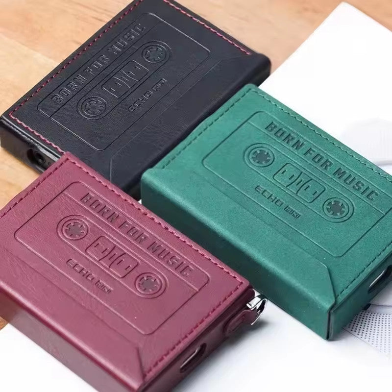 Snow Sky SK-ECHO MINI, Protective Leather Case: Custom 1:1 Fit Magnetic PU Retro Casing (FiiO EchoMini)