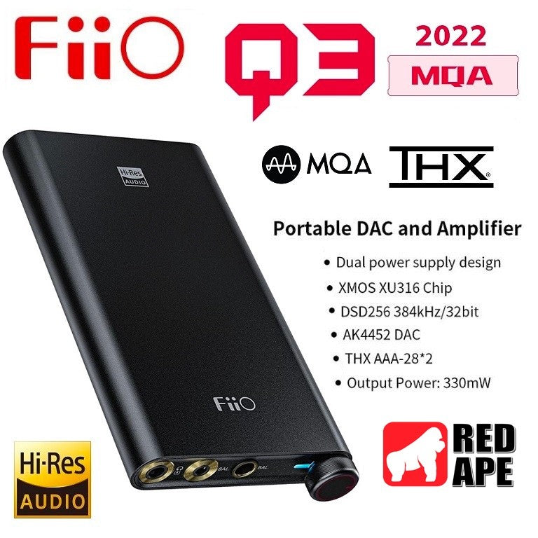 FiiO Q3, Portable DAC and Amplifier: with THX AAA Balance 4.4 Output DAC/AMP (2022 Updated Ver, Q 3)