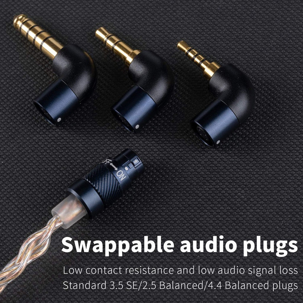 FiiO LC-RE, Upgrade MMCX Cable: Gold, Copper, and Silver Wires with Swappable Plugs, 240 Wires Headphone Cable (LC RE)