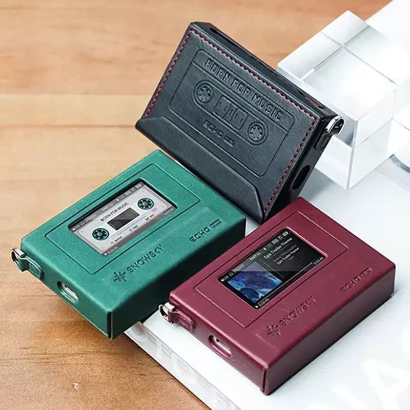 Snow Sky SK-ECHO MINI, Protective Leather Case: Custom 1:1 Fit Magnetic PU Retro Casing (FiiO EchoMini)