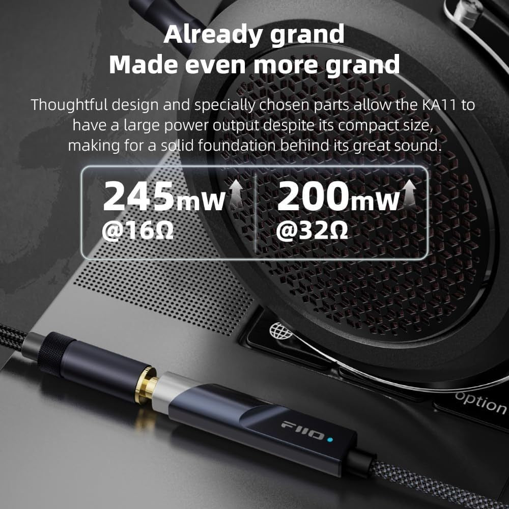 FiiO KA11, Portable Dongle DAC/AMP: CS43131 Chip, 245mW Output, Hi-Res Audio Certified DAC/AMP (KA 11)