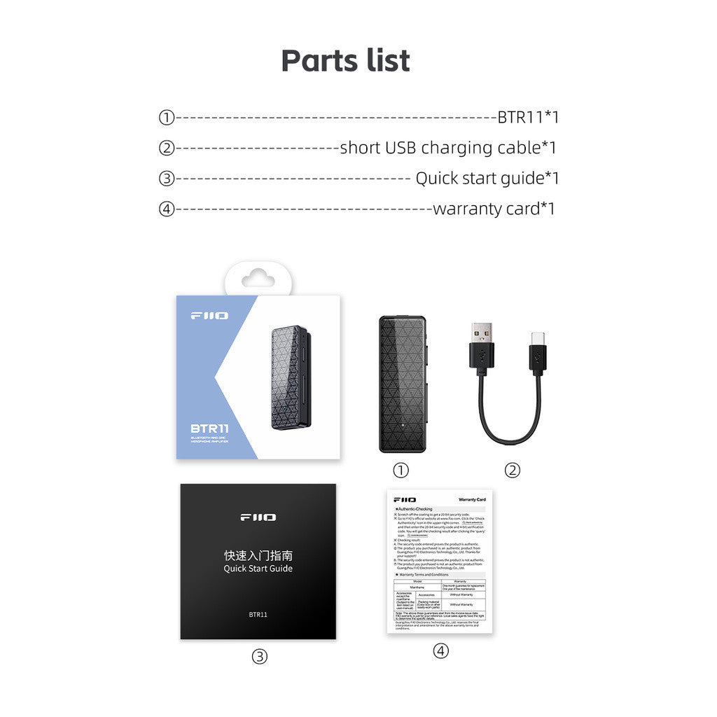 FiiO BTR11, Dongle DAC and Amplifier: Bluetooth 5.3 Receiver LDAC Hi-Fi BES2700 Chip 15-Hour Battery Dongle DAC/AMP